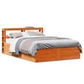 Miniatyrbilde 2 av 11: vidaXL Sengeramme med hodegavl voksbrun 120x190 cm heltre furu