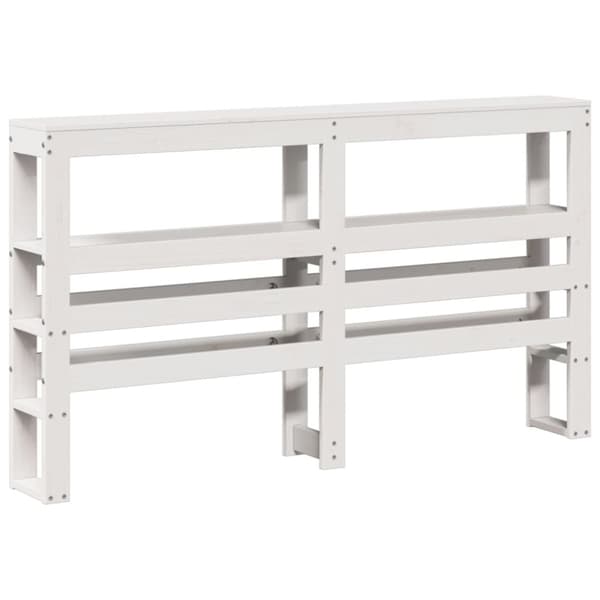 vidaXL sengeramme med sengegavl 140x200 cm massivt fyrretræ hvid