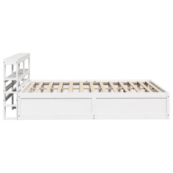 vidaXL sengeramme med sengegavl 140x200 cm massivt fyrretræ hvid