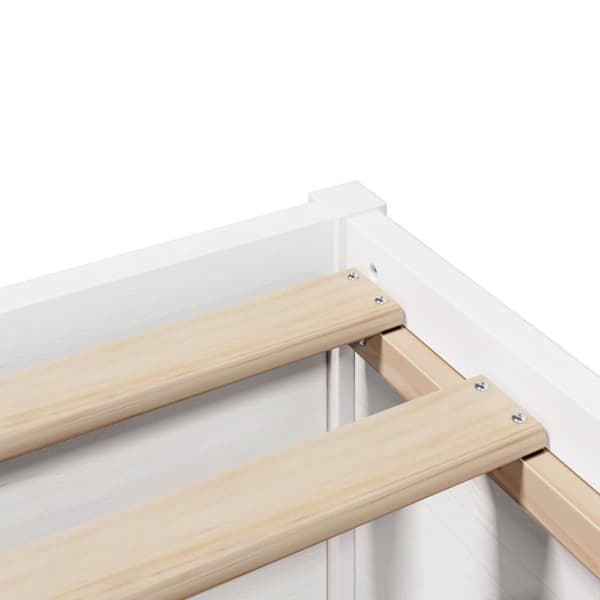 vidaXL sengeramme med sengegavl 140x200 cm massivt fyrretræ hvid