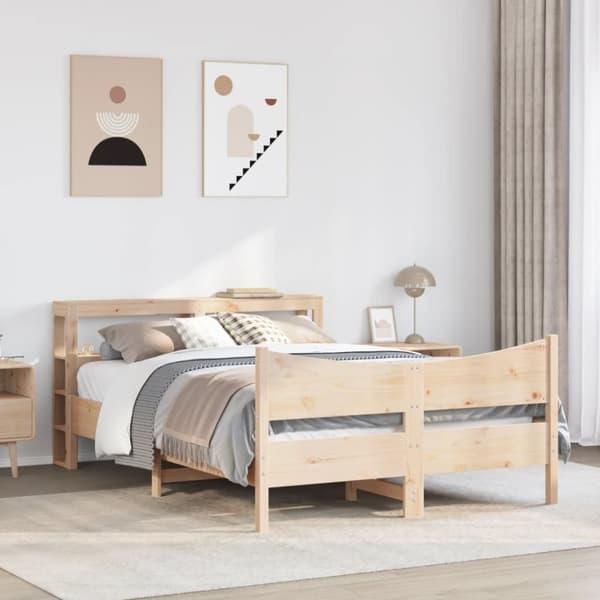 vidaXL Sengeramme med hodegavl 160x200 cm heltre furu
