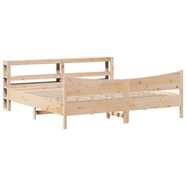 vidaXL Sengeramme med hodegavl 200x200 cm heltre furu