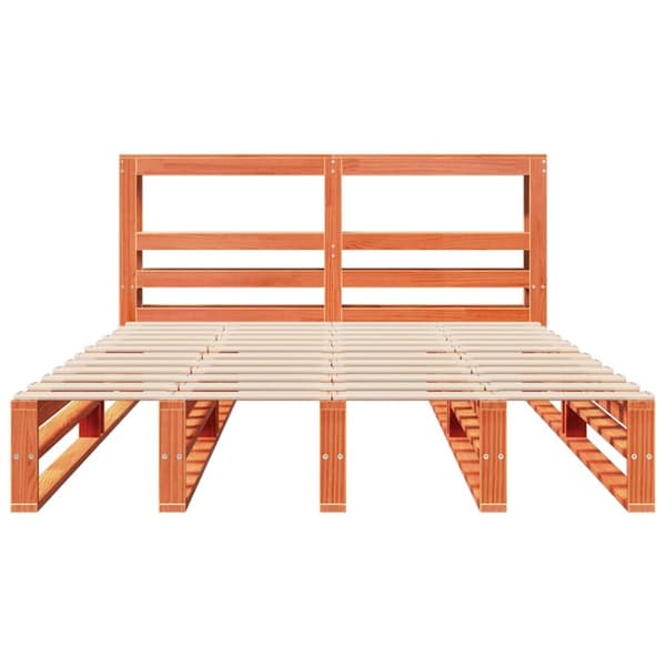 vidaXL Sengeramme uten madrass voksbrun 120x200 cm heltre furu