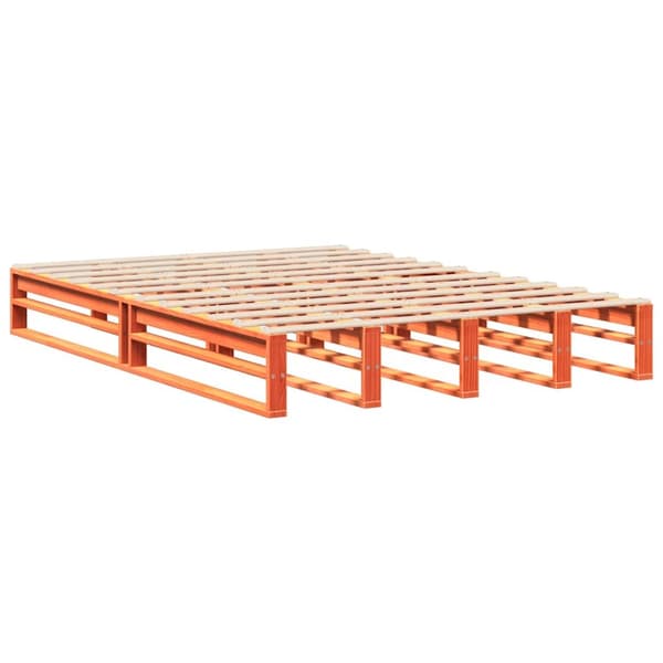 vidaXL Sengeramme uten madrass voksbrun 120x200 cm heltre furu