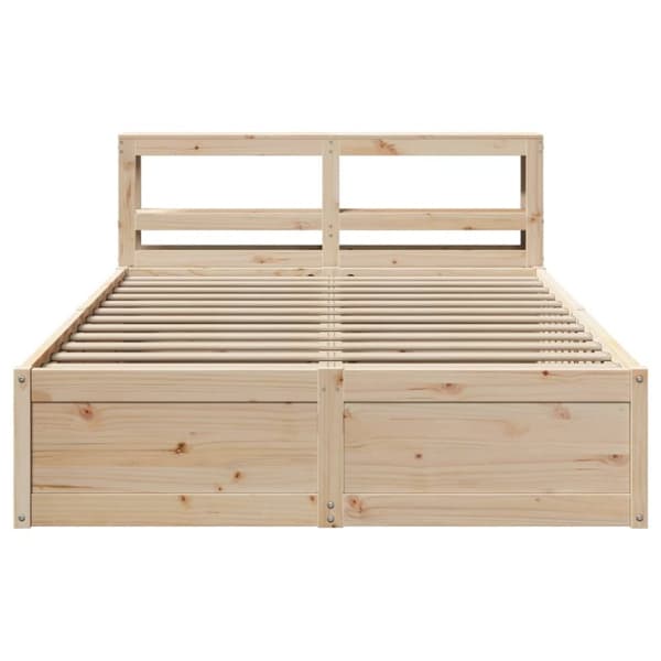 vidaXL sengeramme med sengegavl 120x200 cm massivt fyrretræ hvid