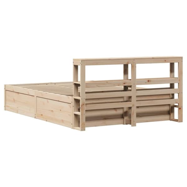vidaXL sengeramme med sengegavl 120x200 cm massivt fyrretræ hvid