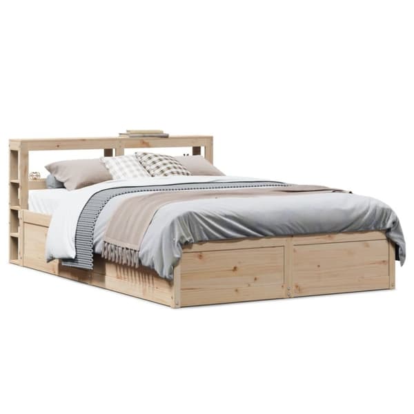 vidaXL sengeramme med sengegavl 120x200 cm massivt fyrretræ hvid