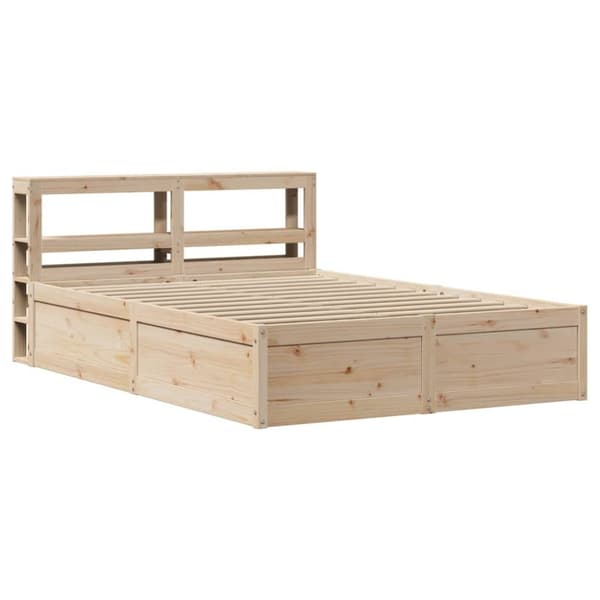 vidaXL sengeramme med sengegavl 120x200 cm massivt fyrretræ hvid