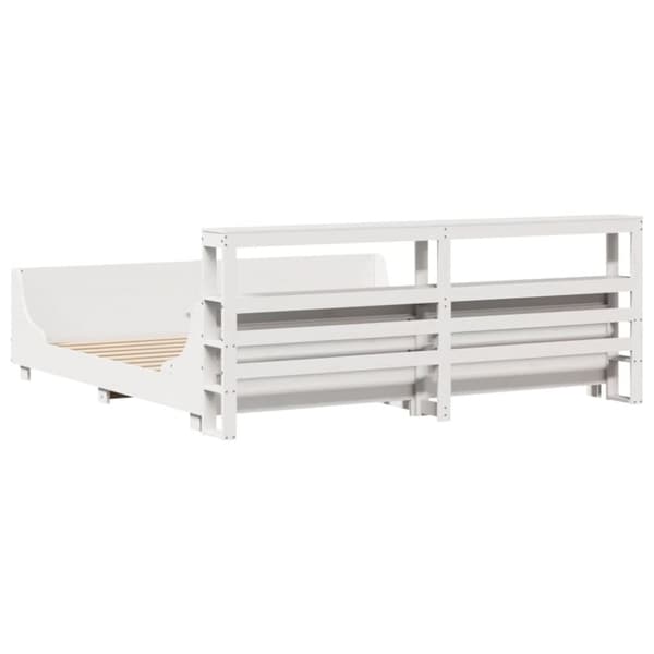 vidaXL sengeramme uden madras 180x200 cm massivt fyrretræ hvid