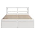 Miniatyrbilde 5 av 11: vidaXL Sengeramme med hodegavl hvit 140x200 cm heltre furu