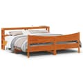 Miniatyrbilde 2 av 11: vidaXL Sengeramme med hodegavl voksbrun 200x200 cm heltre furu
