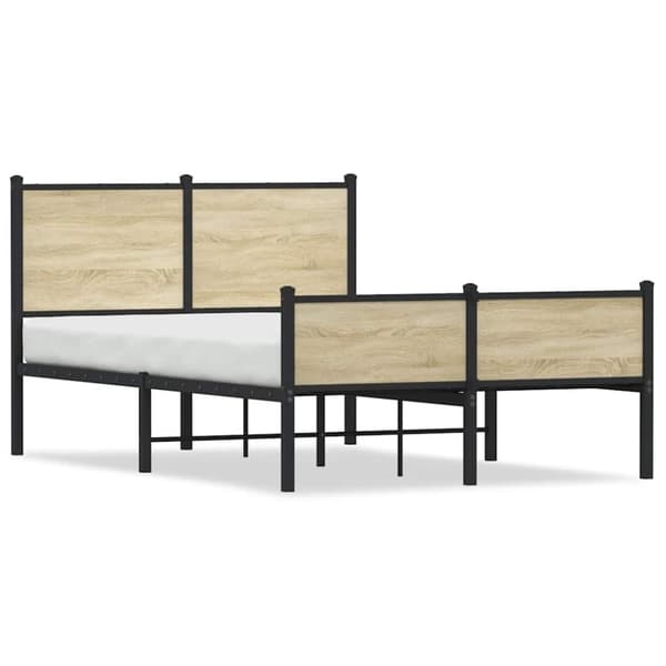 vidaXL Sengeramme i metall uten madrass sonoma eik 120x200 cm