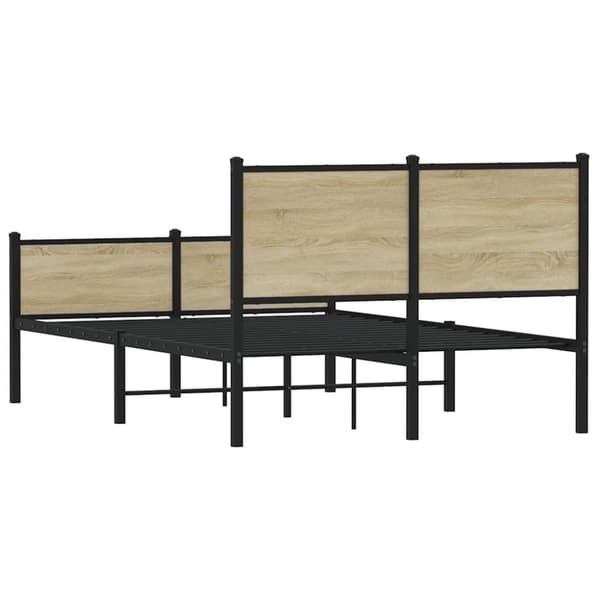 vidaXL Sengeramme i metall uten madrass sonoma eik 120x200 cm