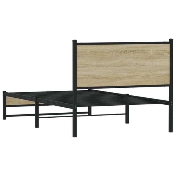 vidaXL Sengeramme i metall uten madrass sonoma eik 100x190 cm