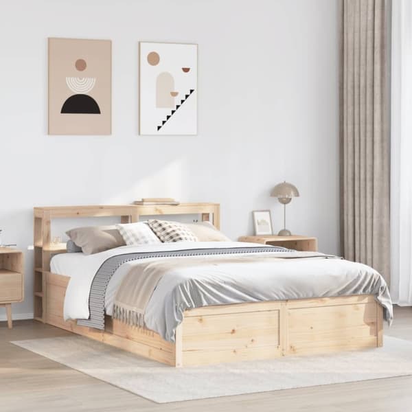 vidaXL Sengeramme med hodegavl 120x190 cm heltre furu