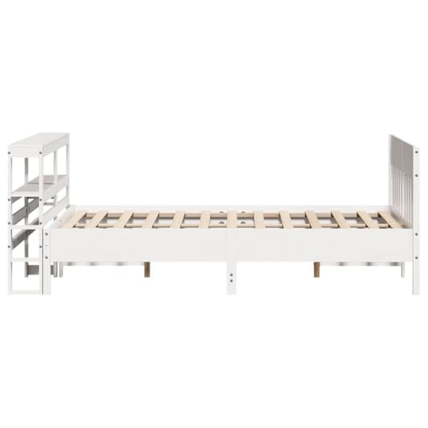 vidaXL Sängynrunko ilman patjaa valkoinen 135x190 cm täysi mänty