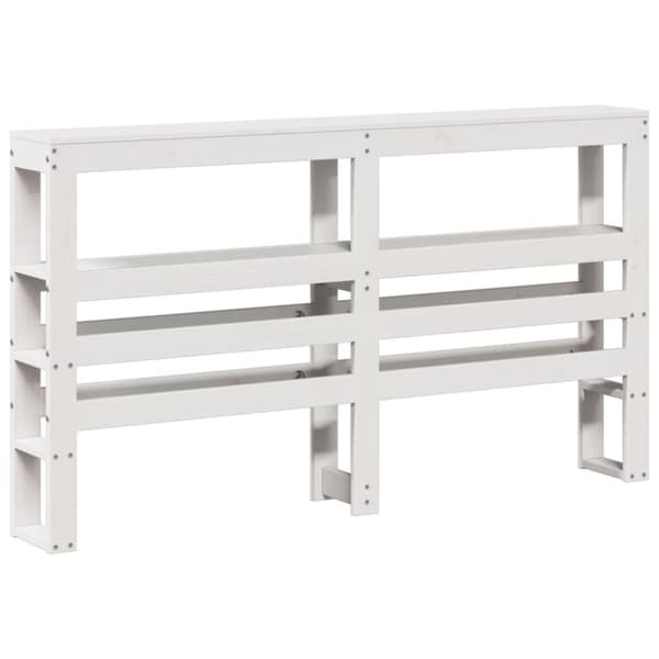 vidaXL sengeramme med sengegavl 160x200 cm massivt fyrretræ hvid