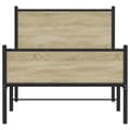 Miniatyrbillede 6 af 11: vidaXL sengeramme uden madras 90x200 cm metal sonoma-eg
