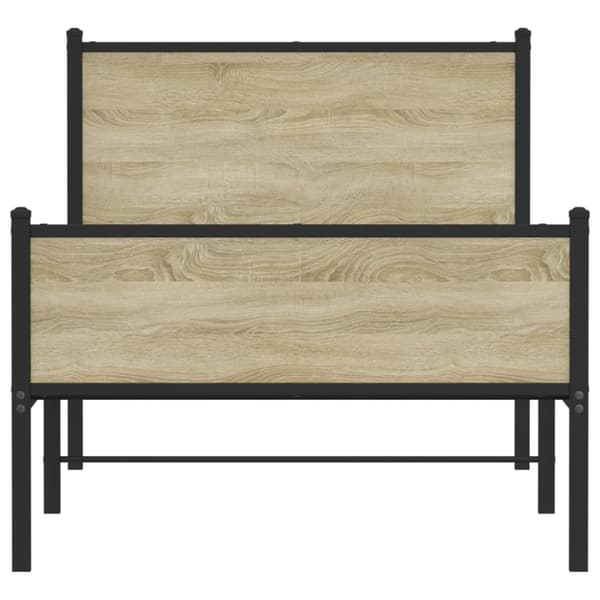 vidaXL sengeramme uden madras 90x200 cm metal sonoma-eg