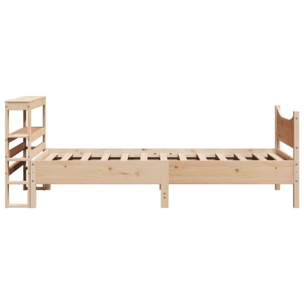 vidaXL Sängynrunko sängynpäädyllä 90x200 cm täysi mänty