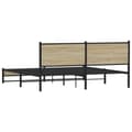 Miniatyrbillede 8 af 11: vidaXL sengeramme uden madras 160x200 cm metal sonoma-eg