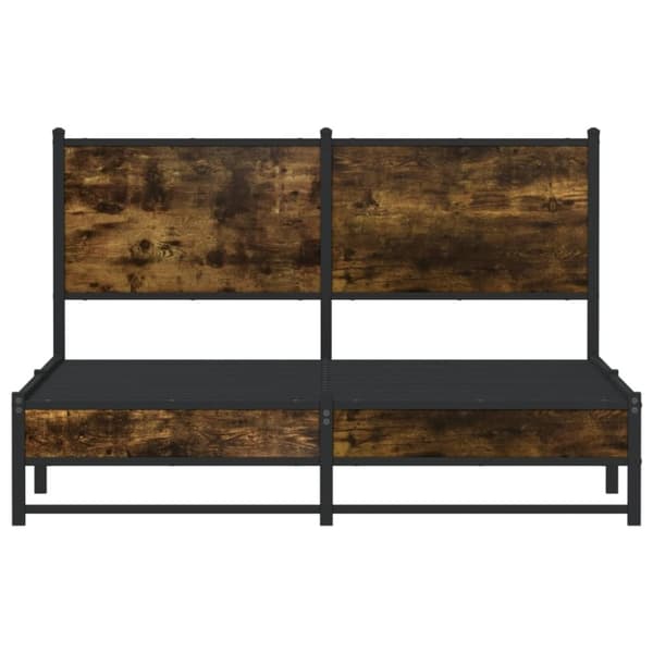 vidaXL Sengeramme i metall uten madrass røkt eik 140x190 cm