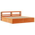 Miniatyrbilde 1 av 11: vidaXL Sengeramme med hodegavl voksbrun 180x200 cm heltre furu