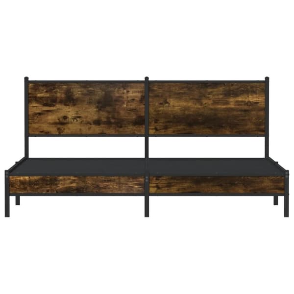 vidaXL Sengeramme i metall uten madrass røkt eik 160x200 cm