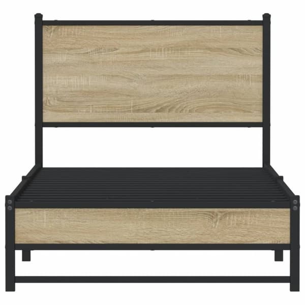 vidaXL Sengeramme i metall uten madrass sonoma eik 75x190 cm