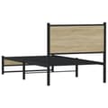 Miniatyrbilde 8 av 11: vidaXL Sengeramme i metall uten madrass sonoma eik 75x190 cm