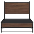 Miniatyrbilde 6 av 11: vidaXL Sengeramme i metall uten madrass brun eik 75x190 cm
