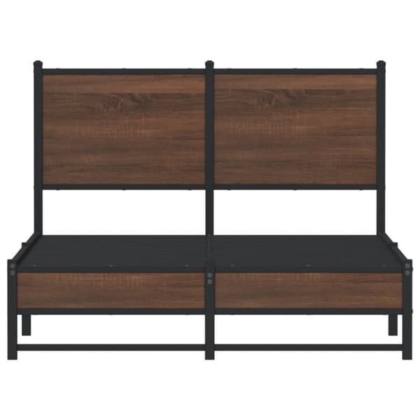 vidaXL Sengeramme i metall uten madrass brun eik 120x200 cm