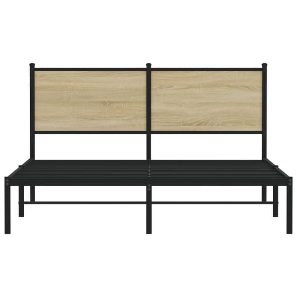 vidaXL Sengeramme i metall uten madrass sonoma eik 150x200 cm