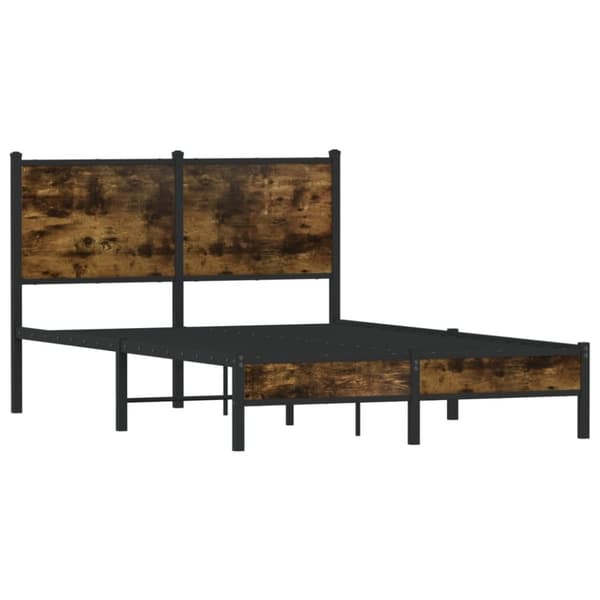 vidaXL Sengeramme i metall uten madrass røkt eik 120x190 cm
