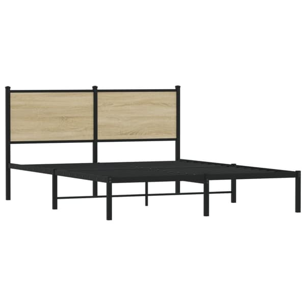 vidaXL Sängram utan madrass metall sonoma-ek 140x190 cm