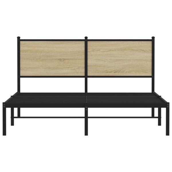 vidaXL Sängram utan madrass metall sonoma-ek 140x190 cm