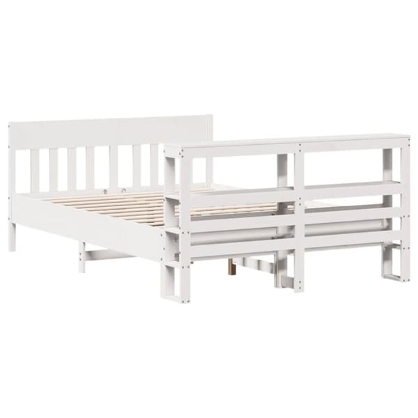 vidaXL sengeramme uden madras 140x190 cm massivt fyrretræ hvid