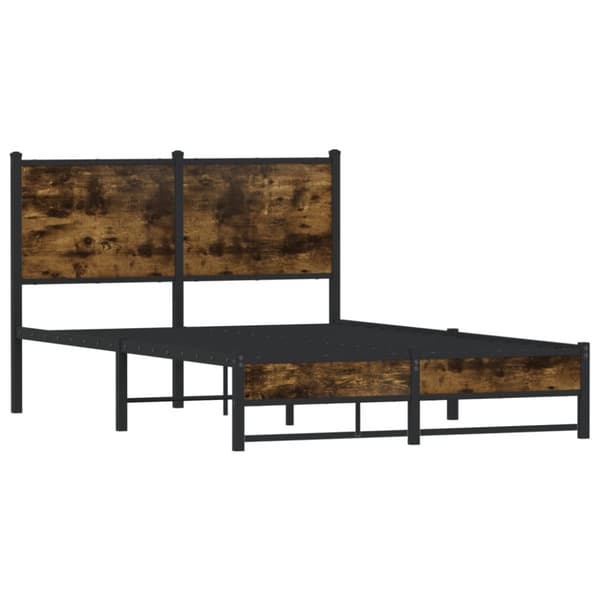 vidaXL sengeramme uden madras 120x190 cm metal røget egetræsfarve