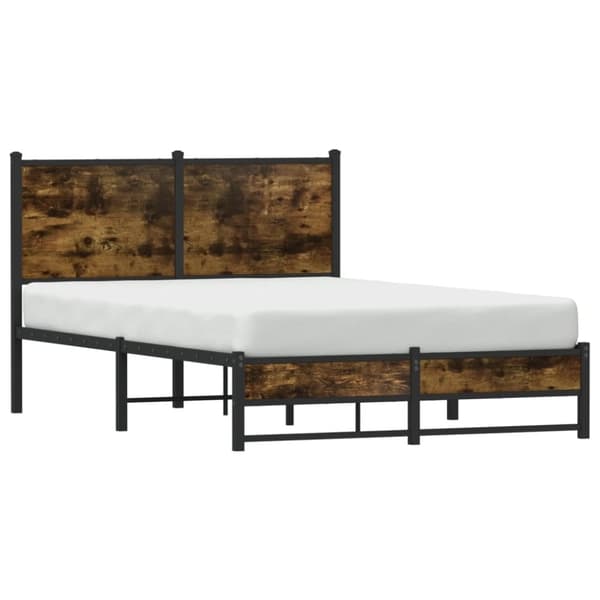 vidaXL sengeramme uden madras 120x190 cm metal røget egetræsfarve