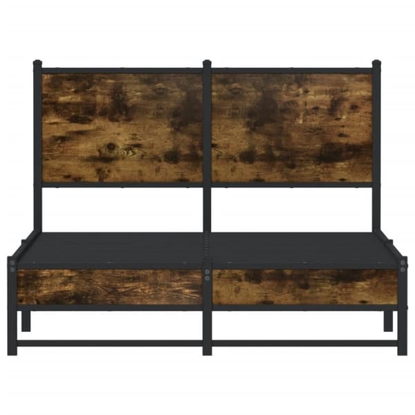 vidaXL sengeramme uden madras 120x190 cm metal røget egetræsfarve