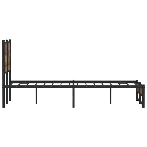 vidaXL sengeramme uden madras 120x190 cm metal røget egetræsfarve