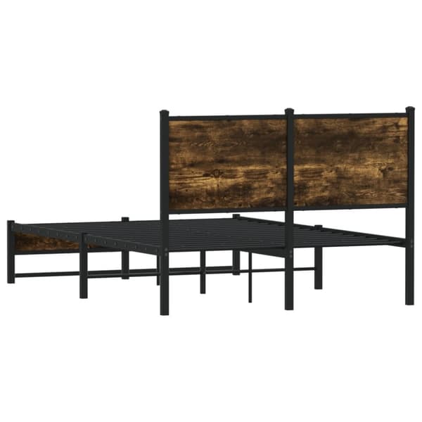 vidaXL sengeramme uden madras 120x190 cm metal røget egetræsfarve