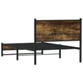 Miniatyrbillede 8 af 11: vidaXL sengeramme uden madras 107x203 cm metal røget egetræsfarve