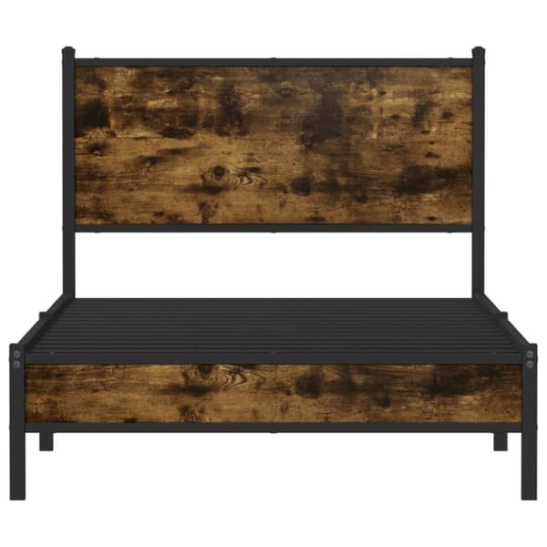 vidaXL Metallinen sängynrunko ilman patjaa savutammi 100x190 cm