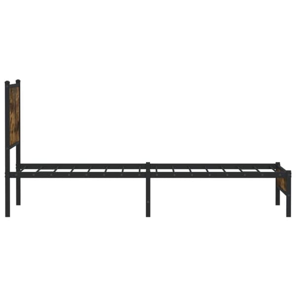 vidaXL Metallinen sängynrunko ilman patjaa savutammi 100x190 cm
