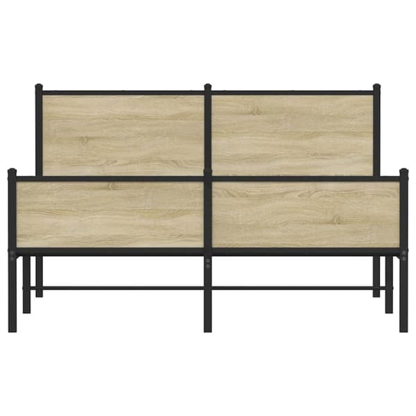 vidaXL Metallinen sängynrunko ilman patjaa Sonoma-tammi 140x200 cm