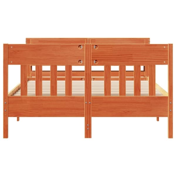 vidaXL sengeramme uden madras 135x190 cm massivt fyrretræ brun