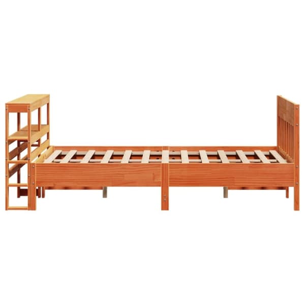 vidaXL sengeramme uden madras 135x190 cm massivt fyrretræ brun