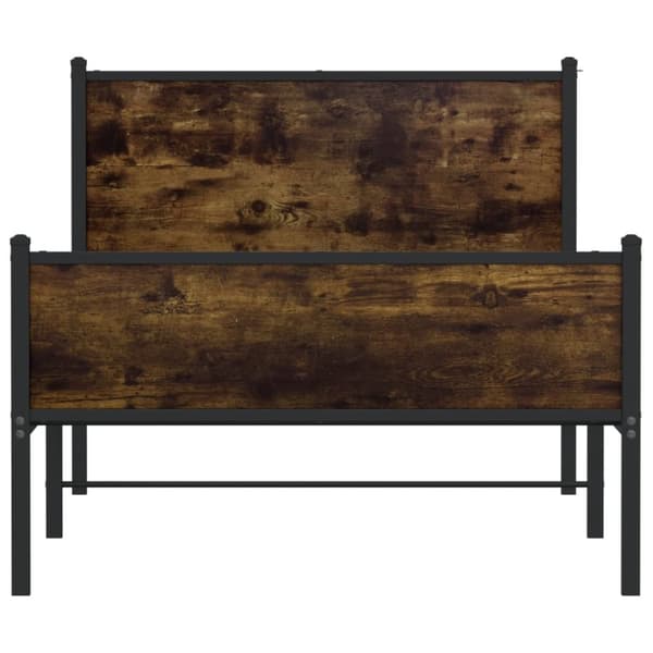 vidaXL sengeramme uden madras 100x200 cm metal røget egetræsfarve