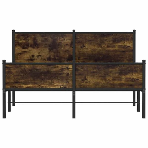 vidaXL sengeramme uden madras 140x200 cm metal røget egetræsfarve
